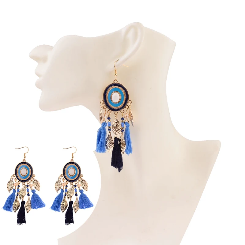 DOUVEI длинные индийские серьги с кисточками для женщин ручной работы Jhumka