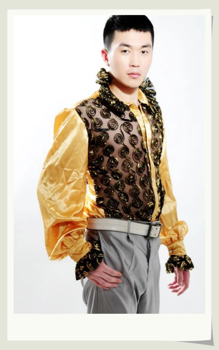 5 видов цветов Для мужчин рубашки выступления лепестки этап хор студия