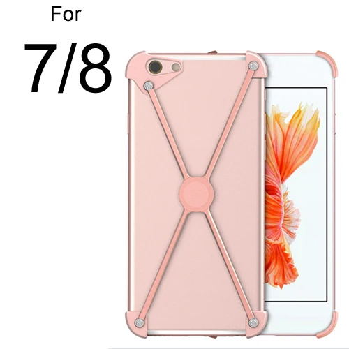 Чехол-бампер для iPhone X, тонкий алюминиевый металлический X-Frame телефон бамперы Защитная крышка X-type Защитная крышка с магнитом дизайн - Цвет: For iphone 7 8