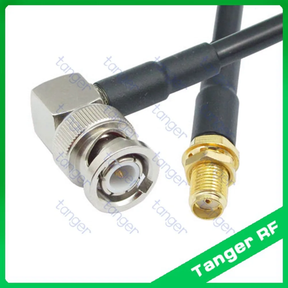 Горячая продажа Tanger BNC штекер правый угол для SMA женский разъем RF RG58 Pigtail