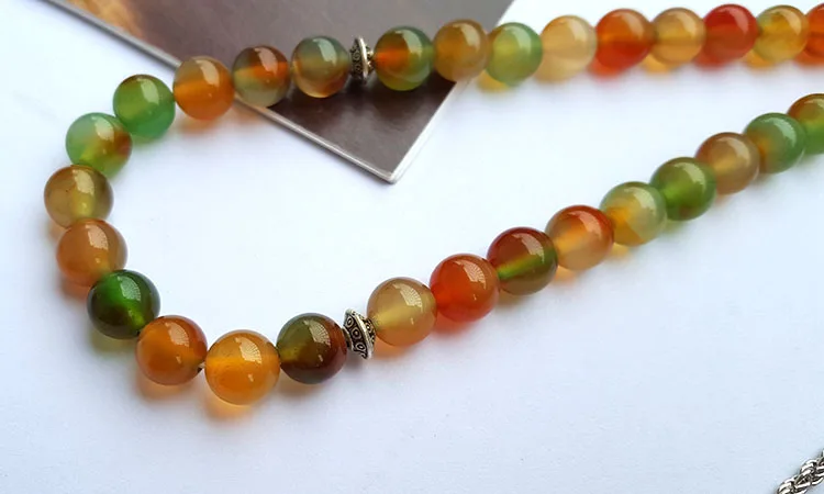 Модные натуральные красные зеленые Агаты Исламские мусульманские четки 33 Аллах