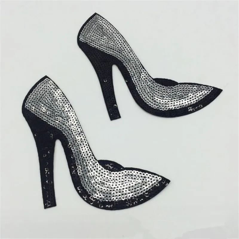 Для женщин/Для мужчин/дети вышивка блестками патч 135 мм обувь на высоком каблуке