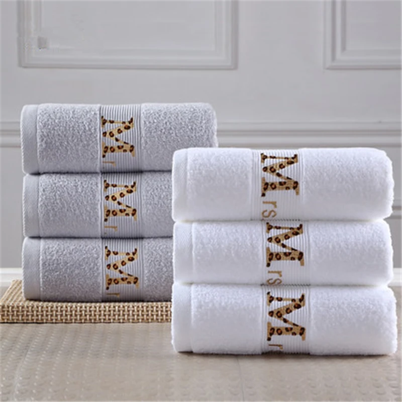 

800g Five star hotel beauty club pure cotton couples bath towel adult family jacquard leopard print thick bath towel.