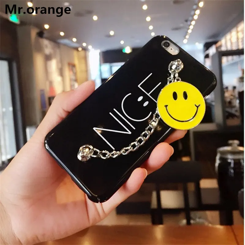 Мода Мультфильм металлической цепью приятно Письмо чехол для iPhone 6 S 7 Plus