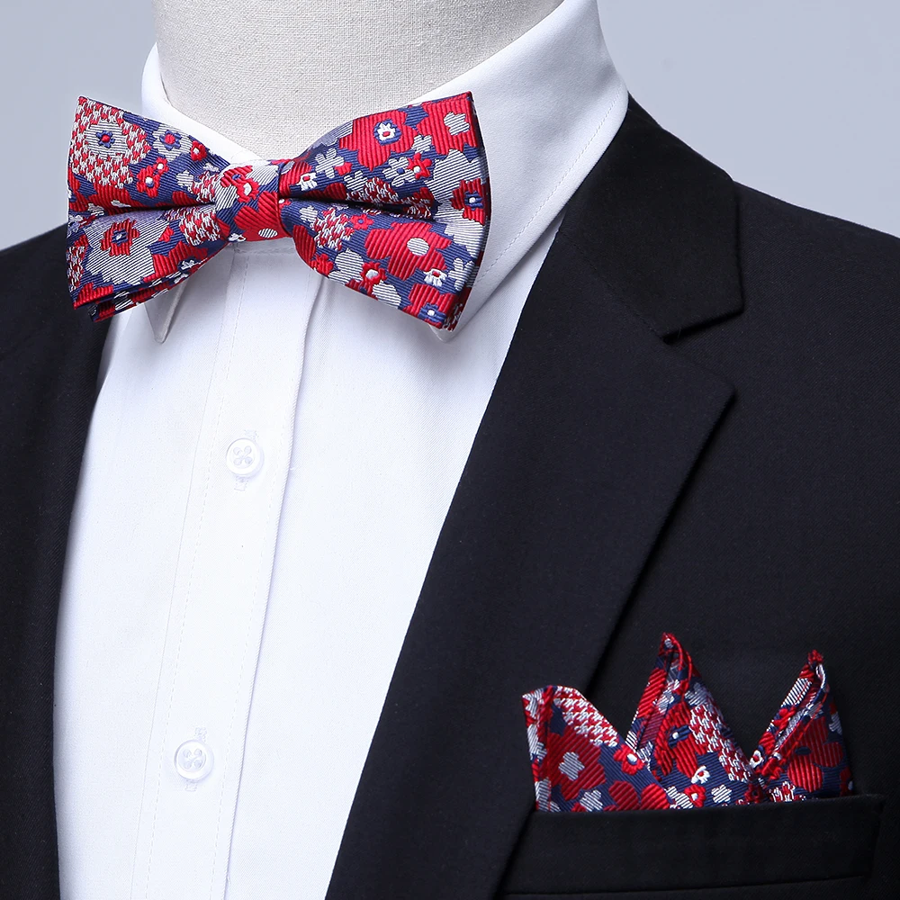 Tailor Smith цветочный Комплект галстуков для Для мужчин 100% шелк красный галстук