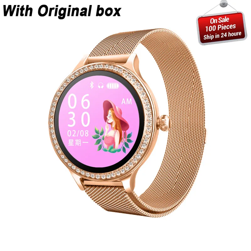metal gold M8 женские Смарт-часы, браслет IP68, водонепроницаемый Женский Смарт-браслет, монитор сердечного ритма, фитнес-трекер, браслет для здоровья, браслет - Цвет: metal gold