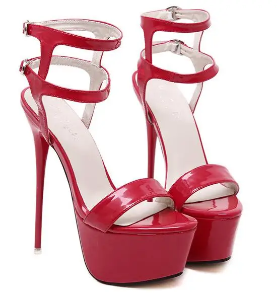 Женские босоножки на высоком каблуке с ремешком щиколотке и пряжкой Размеры 35-45 |