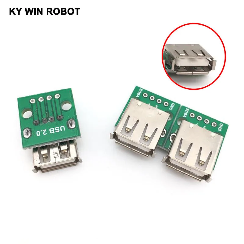 5 шт. тип A Женский USB для DIP 2 0 мм адаптер печатной платы конвертер Arduino |