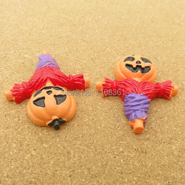 1 шт./лот смола плоская спина Хэллоуин красный пугало тыква мультфильм 34 мм