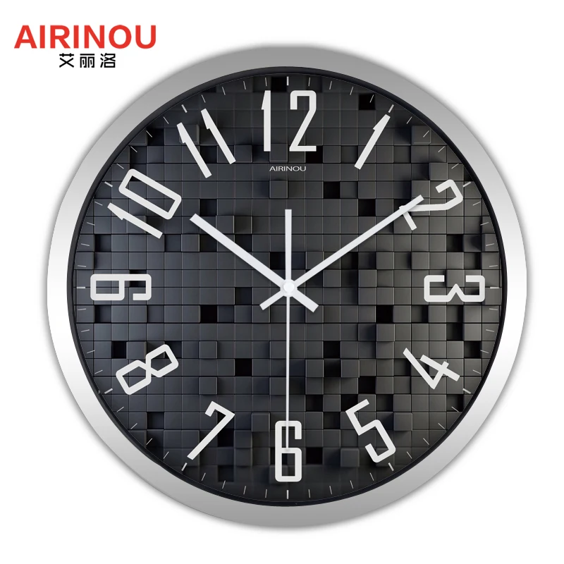Airinou Новый дизайн 3D черная коробка картина для гостиной настенные часы домашний