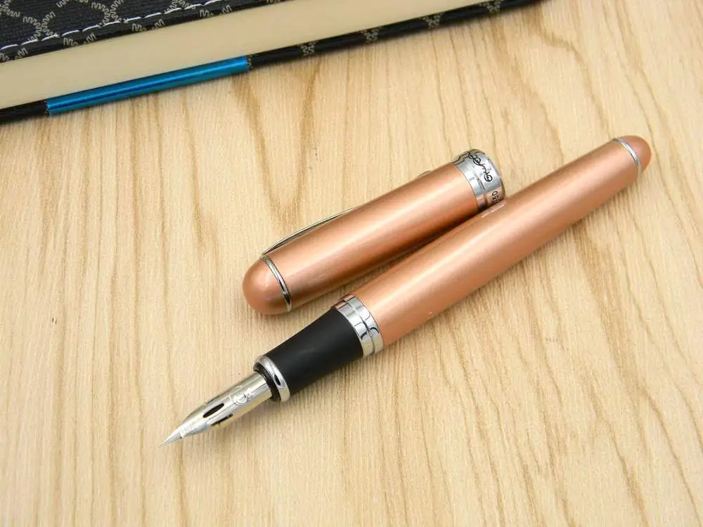 ROSE GOLDEN 1 шт. круглый корпус с английской гравировкой copi каллиграфия Dip in JINHAO 750 ZB G перьевая ручка для каллиграфии - Цвет: ROSE GOLDEN