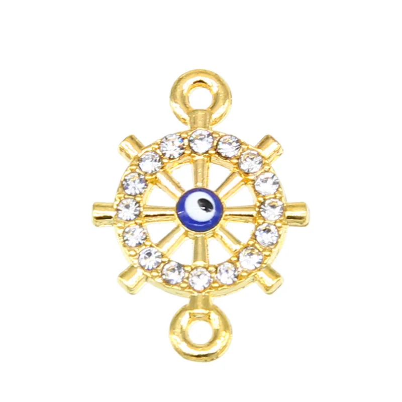 6 шт. Золотое и Серебряное рулевое колесо индейский браслет с каплями для глаз