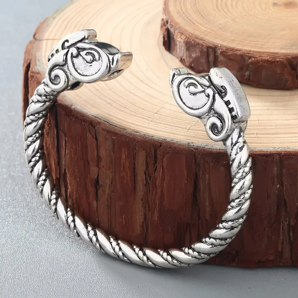 CHENGXUN Viking браслет мужской Pagan ювелирные изделия дракон Открытый манжета для