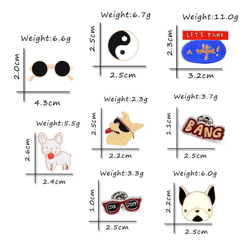 Мультяшные Броши собака солнцезащитные очки для щенят взрыва жизни