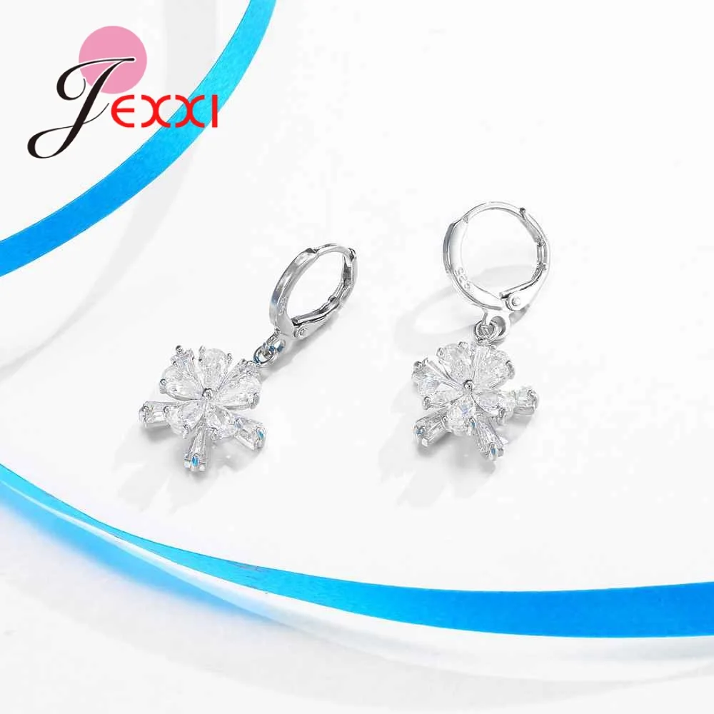 Женское ожерелье с цепочкой Delicate Blossom серьги-кольца из настоящего серебра 925