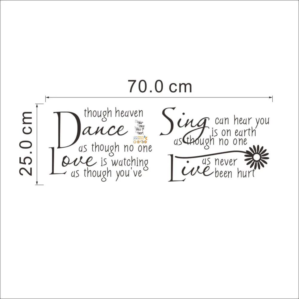 

% dance as though no one is watching love quote wall decals zooyoo2008 removable pvc wall stickers home decor bedroom diy wall