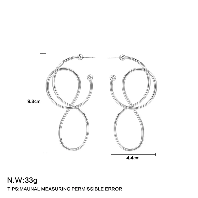 LILIE&ampWHITE Twisted Geometric 8 Big Stud Earrings For Woman Metal Hanging 2018 Jewelry Accessories Drop Shipping HC | Украшения и