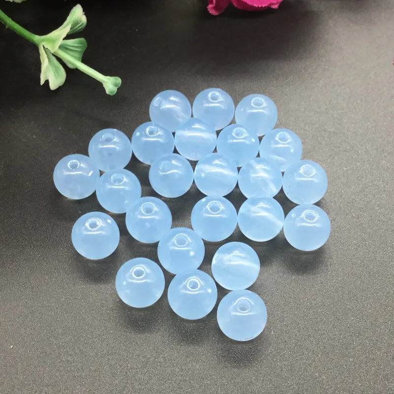 NiceBeads, 8 мм, 172 шт./лот, желе, акриловые бусины, модные, красивые, свободные, бусины для ювелирные изделия, изготовление браслетов, ожерелья - Цвет: The light blue