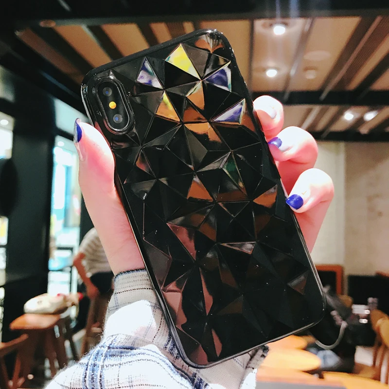 Роскошные 3D глянцевый чехол для iPhone X 10 7 ультра тонкие Блестящие супер мягкий