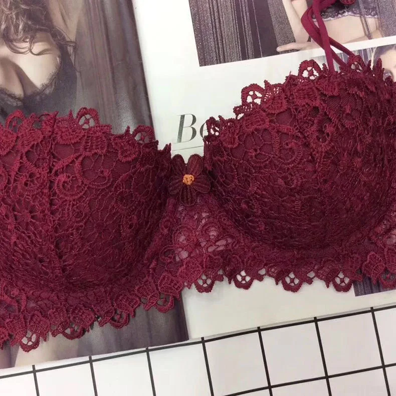 Комплект женского нижнего белья с кружевным бюстгальтером пуш ап|brassiere set|bra setfashion