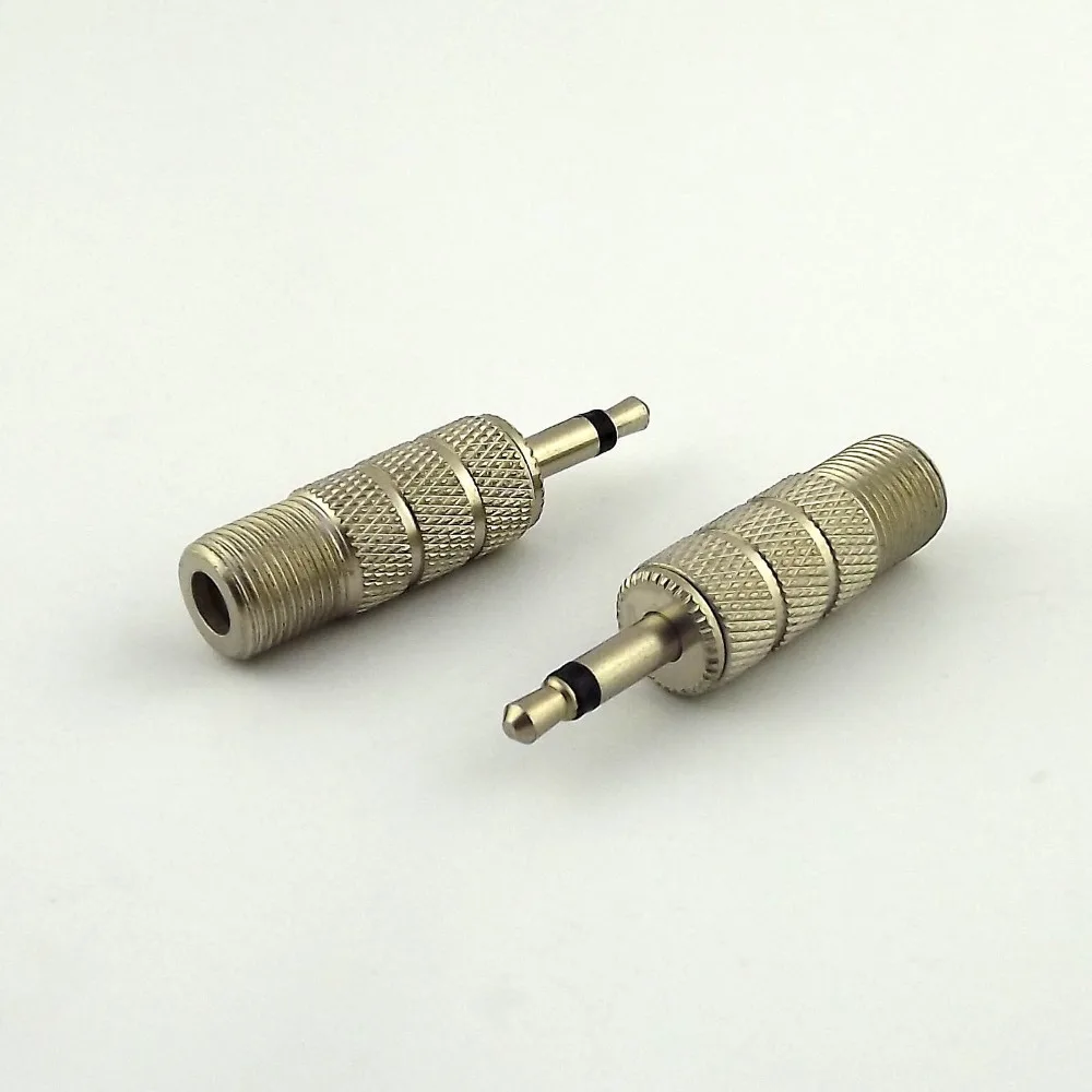 

200pcs F Female Jack To 3.5mm 1/8" Male Plug Mono Coaxial Audio Adapter Converter