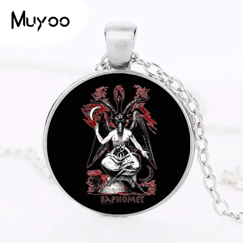 Baphomet ожерелье с подвеской dingyi модное Круглое Стеклянное Ожерелье Baphomet стеклянное ожерелье с подвеской HZ1