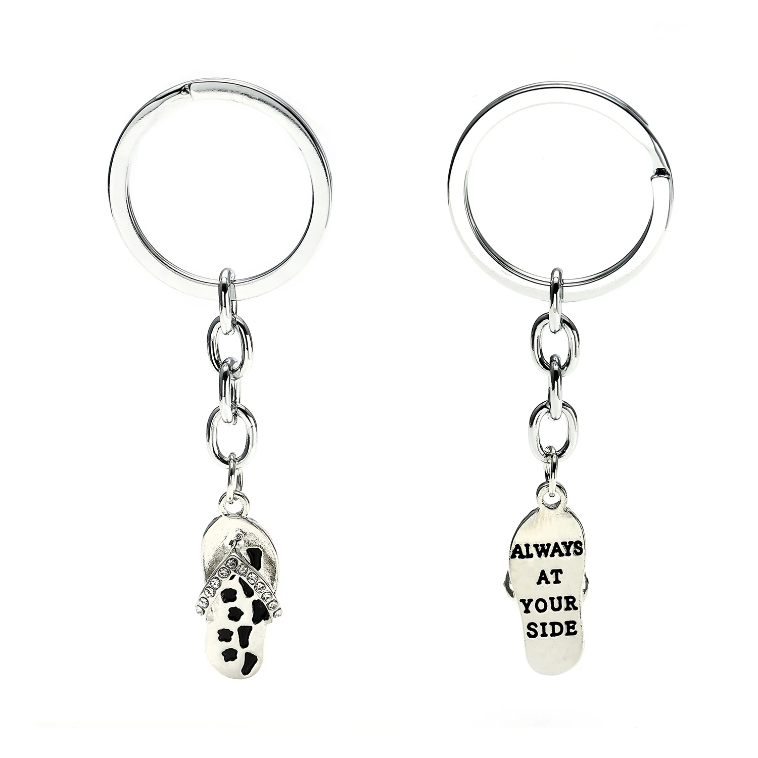 12PC Wholesale Pet Paw Print Keychain Clear Crystal Sandals Always At Your Side Flip Flop Keyring Gift Jewelry Women Men Animal | Украшения