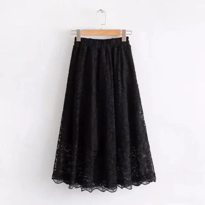 2019 Весна новое поступление Перья Узор кружевная юбка элегантные юбки женские с