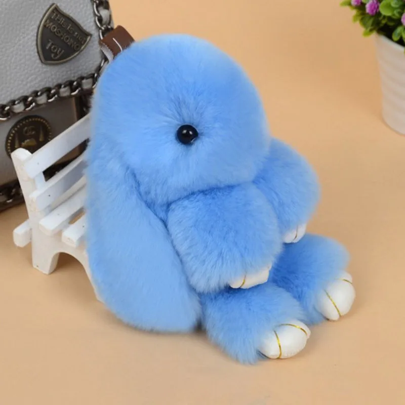 Pelliccia di coniglio reale di alta qualità Super Lovely Fluffy Bunny Bag Pendant Cute Play Dead Rabbit Animal Toy Keychain miglior regalo MR142B
