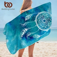 beddingoutlet dreamcatcher beach towel towel microfiber watercolor beach towel blue rectangle bikini cover up mat 75x150cm