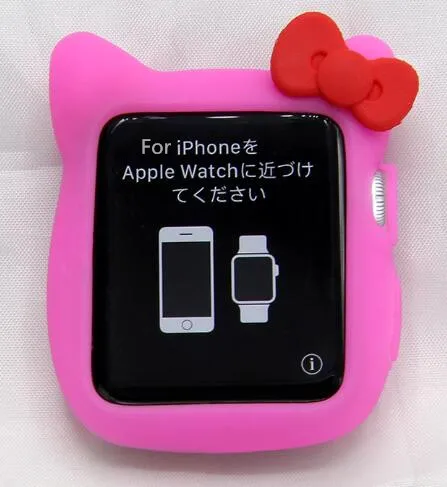 Милый мультяшный чехол HelloKitty из мягкого силикона защитный для телефона Apple Watch