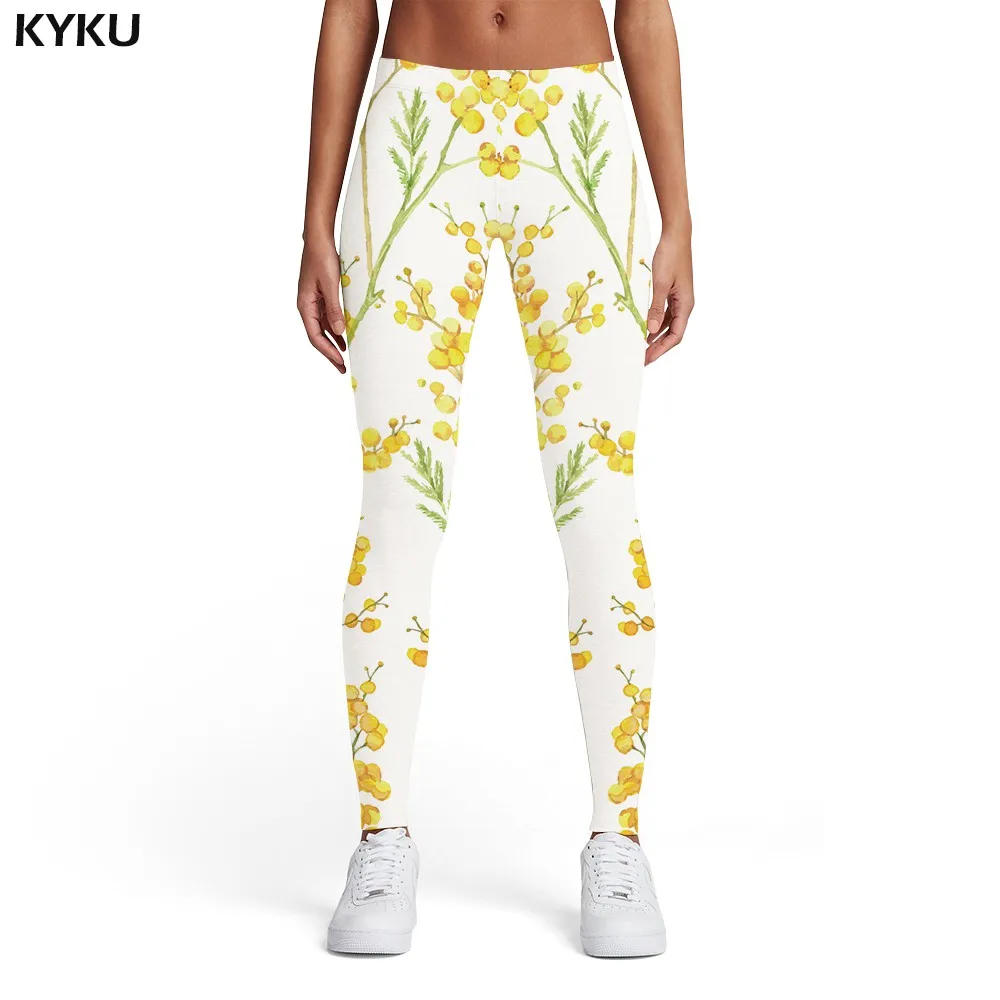 Ladies leggings08 Бренд KYKU, леггинсы с цветочным принтом, женские штаны с принтом Харадзюку, готические белые брюки из спандекса, сексуальные женские леггинсы, штаны, Повседневная мода - Цвет: Ladies leggings08