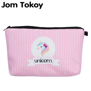 Jom Tokoy Косметичка-органайзер, косметичка для макияжа с объемным принтом единорога, модная брендовая женская косметичка