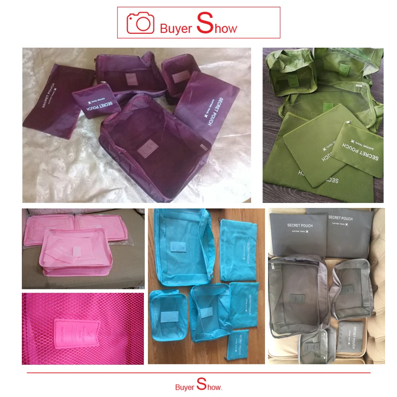 

Set of 6 Duffle Bags Travelling Kits Clothes Shoes Cosmetic Storage Supplies Set Luggage Suitcase Organizing Tools Accessories