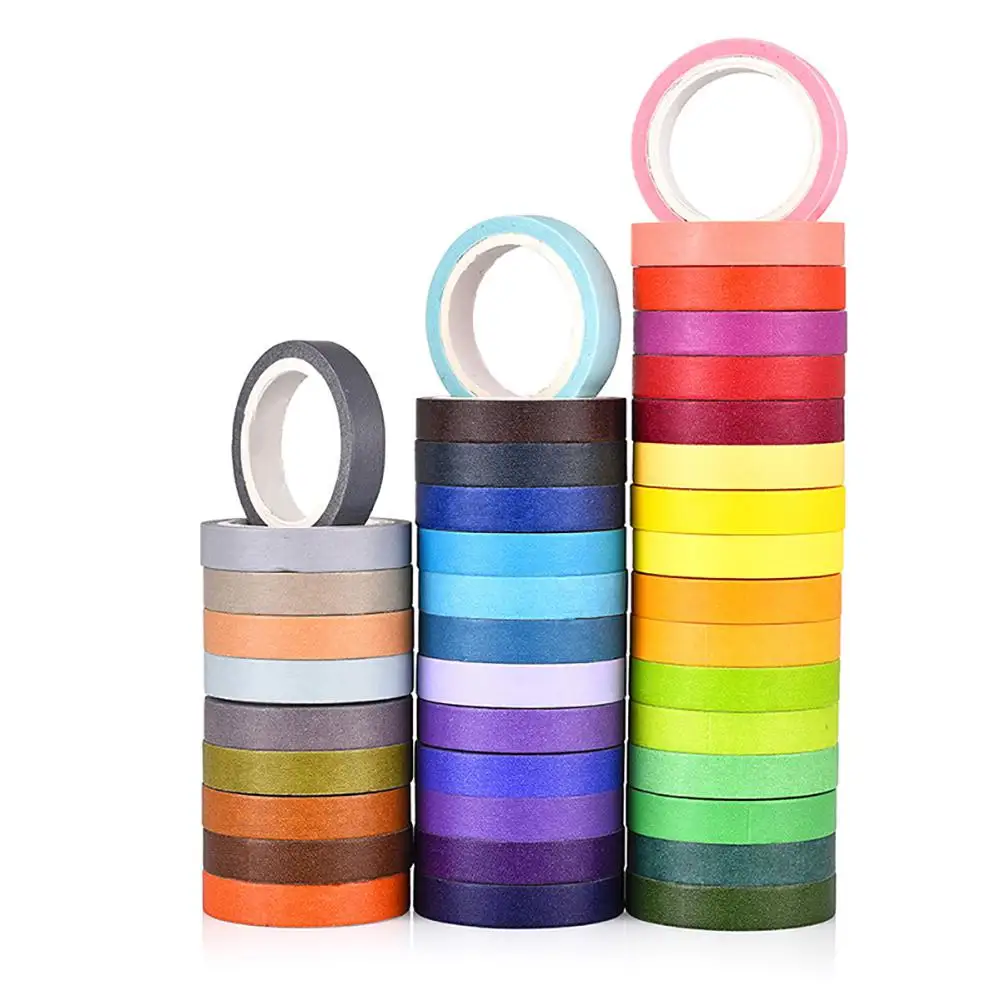 

Adeeing 40 Colors Bright Washi Tape DIY Decoration Diary Vivid Color Tape r20