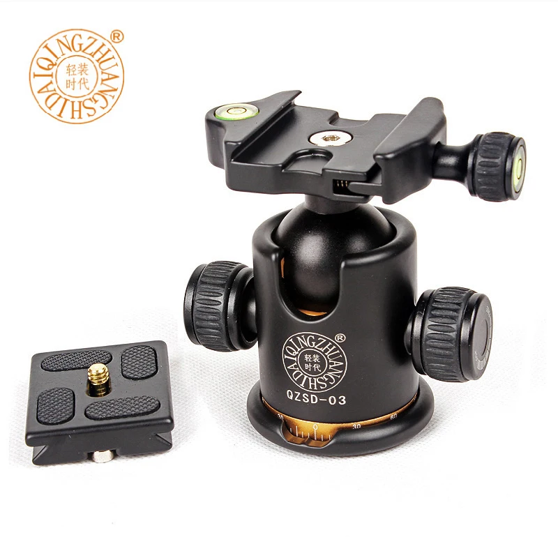 

QZSD-03 Q03 360 degree Panoramic Swivel Camera Tripod Head Ballhead Quick Release Plate Fitting For Sirui Benro Manfrotto