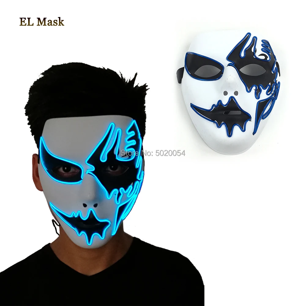 Популярная новинка светодиодная маска холодной проволоки для Хэллоуина