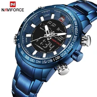 naviforce watch men sport male full steel quartz digital clock waterproof watch relogio masculino blue clock dropshipping hour