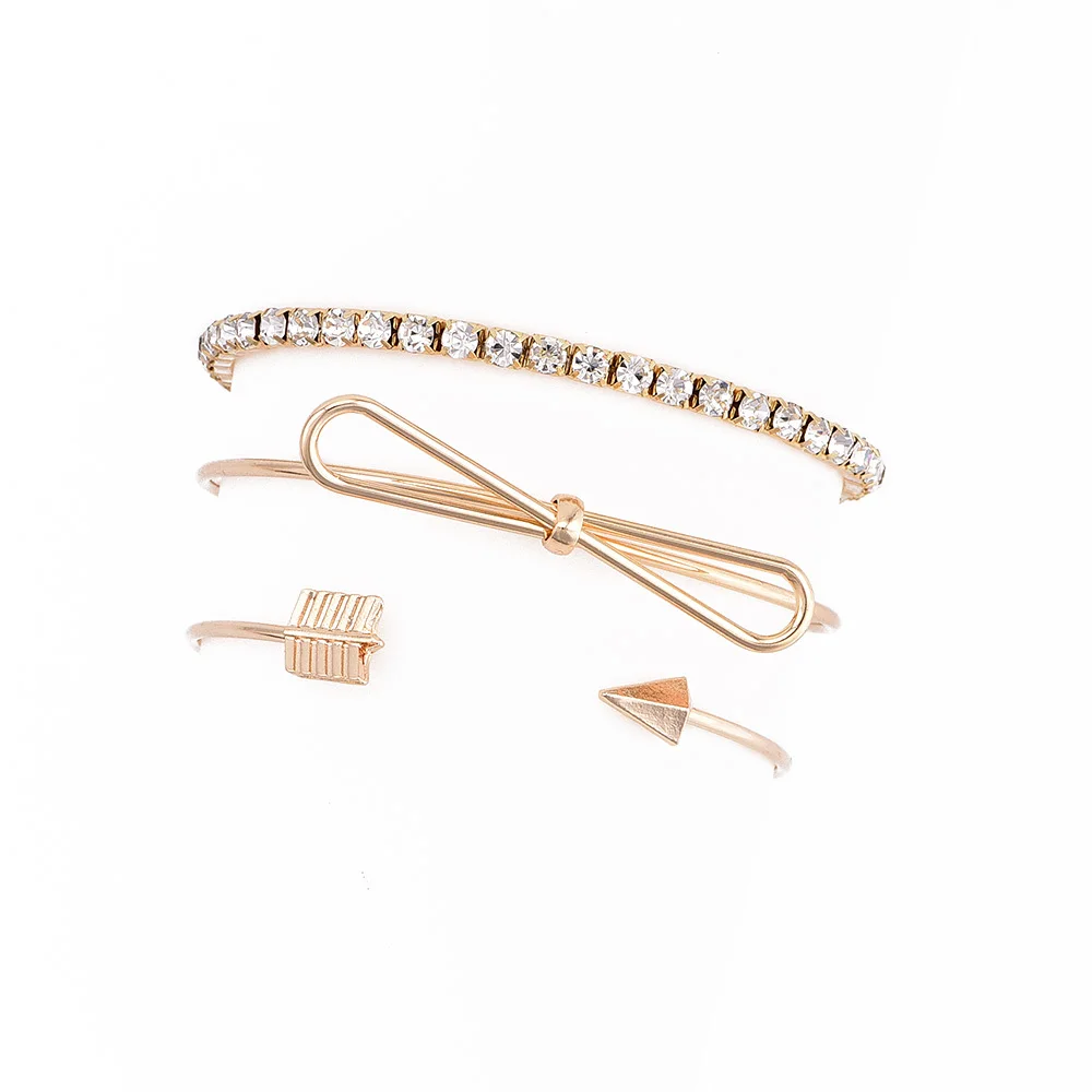 Женский браслет на запястье модный с бантом и кристаллами B0014|bangle set|crystal cuff banglecuff