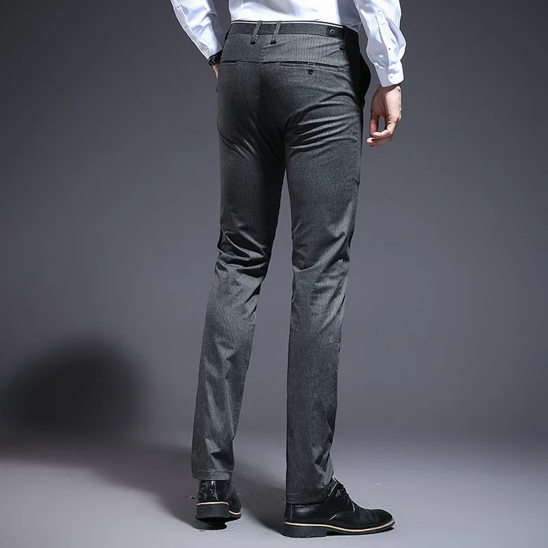 Men's Business Casual pants Spring and Summer New Slim Pants Korean Pinstriped Micro-elastic Trousers Large Size | Мужская одежда