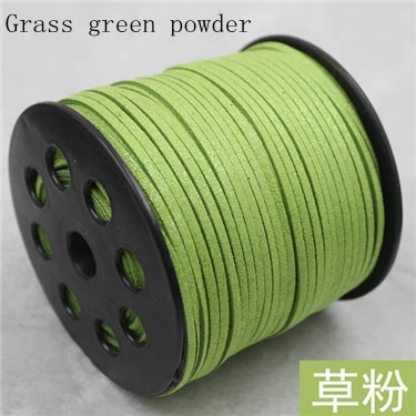 Grass green100 yards 100 ярдов/diy ювелирные аксессуары проволока 3 мм поверхность золотой порошок бархат кожаный шнур - Цвет: Grass green100 yards