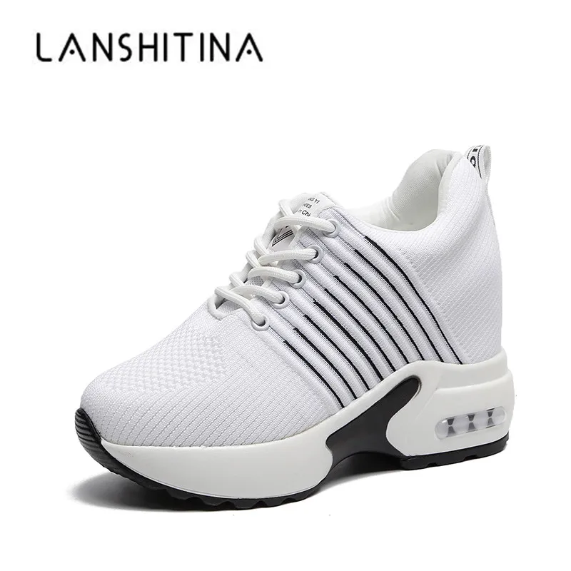 Женская модная обувь на платформе дышащая уличная Вулканизированная каблуке 10 5