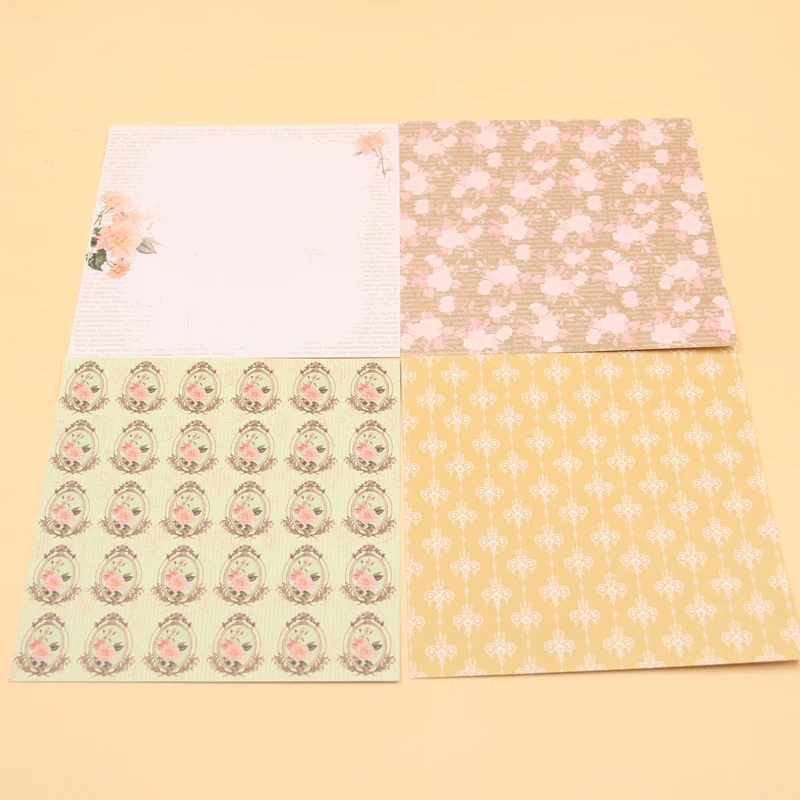 

ZFPARTY 12pcs 6" Single-side Printed Spring Flowers pattern creative papercraft art paper handmade scrapbooking kit set books