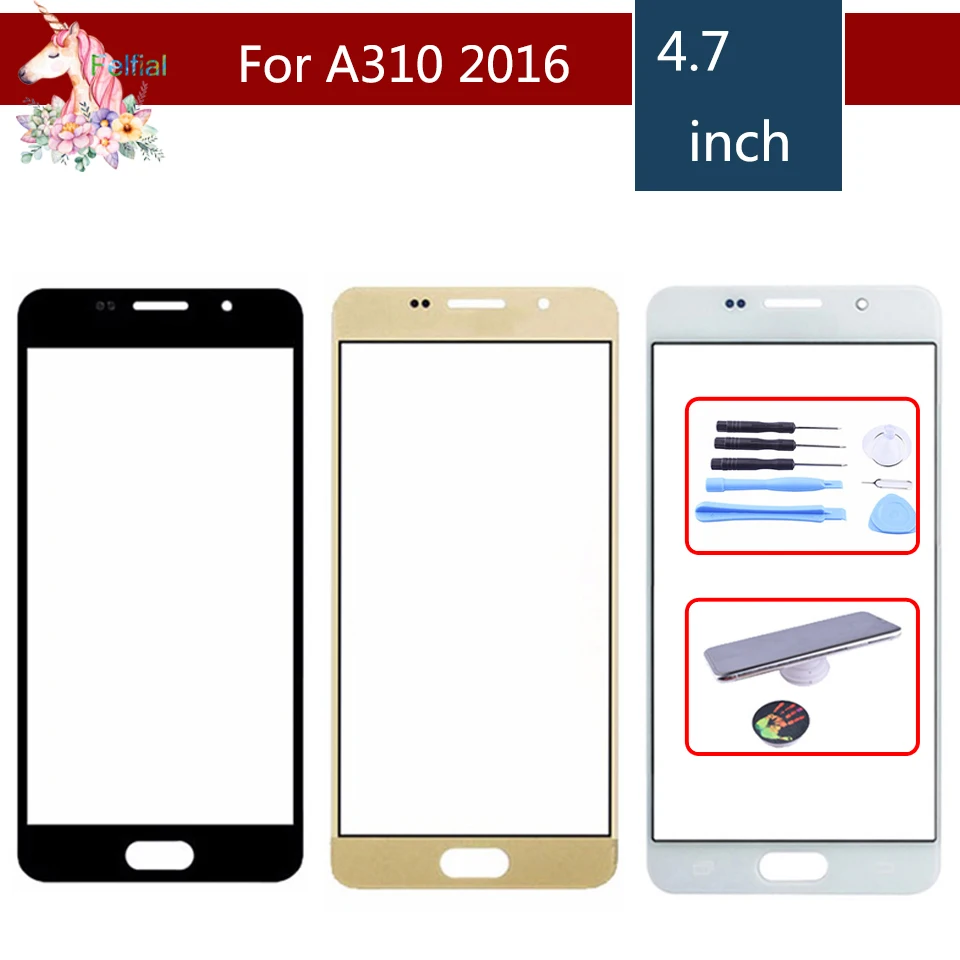 Для Samsung Galaxy A3 2016 A310 A310F SM A310M передняя внешняя стеклянная линза сенсорная панель