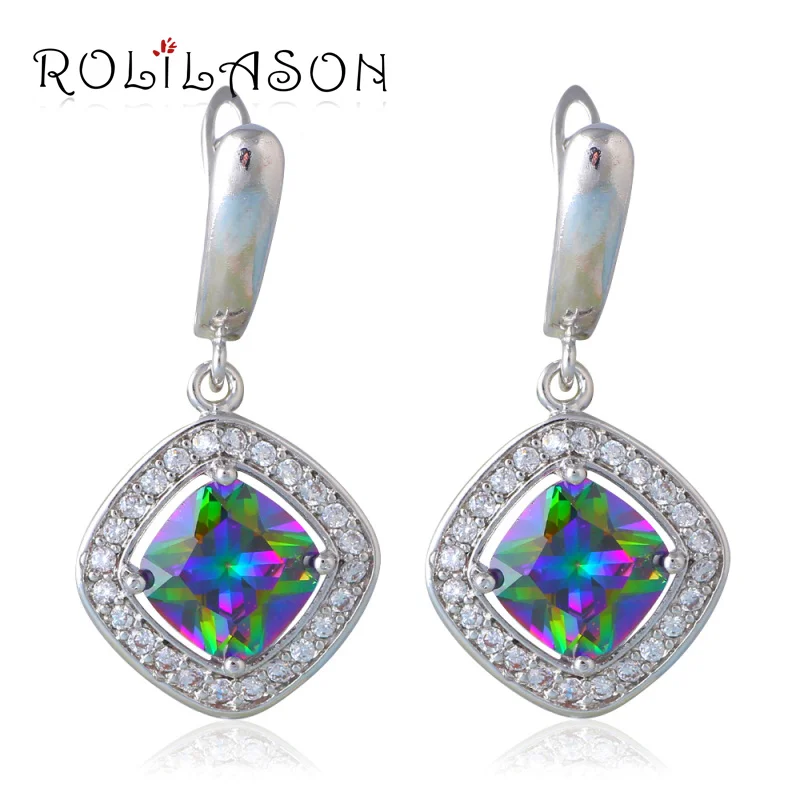 Женские серьги подвески с цирконом серебряного цвета|earrings lock|earrings fruitearring tray |