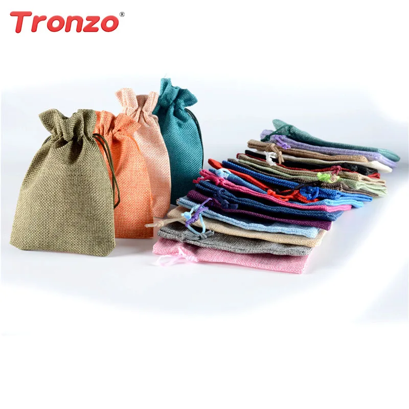 Tronzo 5 шт. 12*9 см хлопок льняной мешок для конфет/Чай Упаковка ручной работы ткань