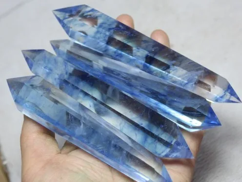

blue smelting quartz crystal wand