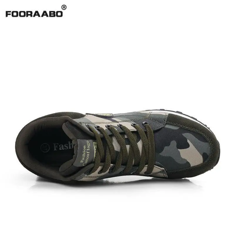Fooraabo/2018 г. женская повседневная обувь Осень зима новый бренд модная камуфляжная с