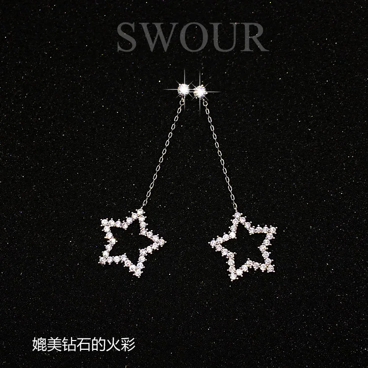 Новые модные ювелирные изделия SWOUR из стерлингового серебра S925 пробы Длинные