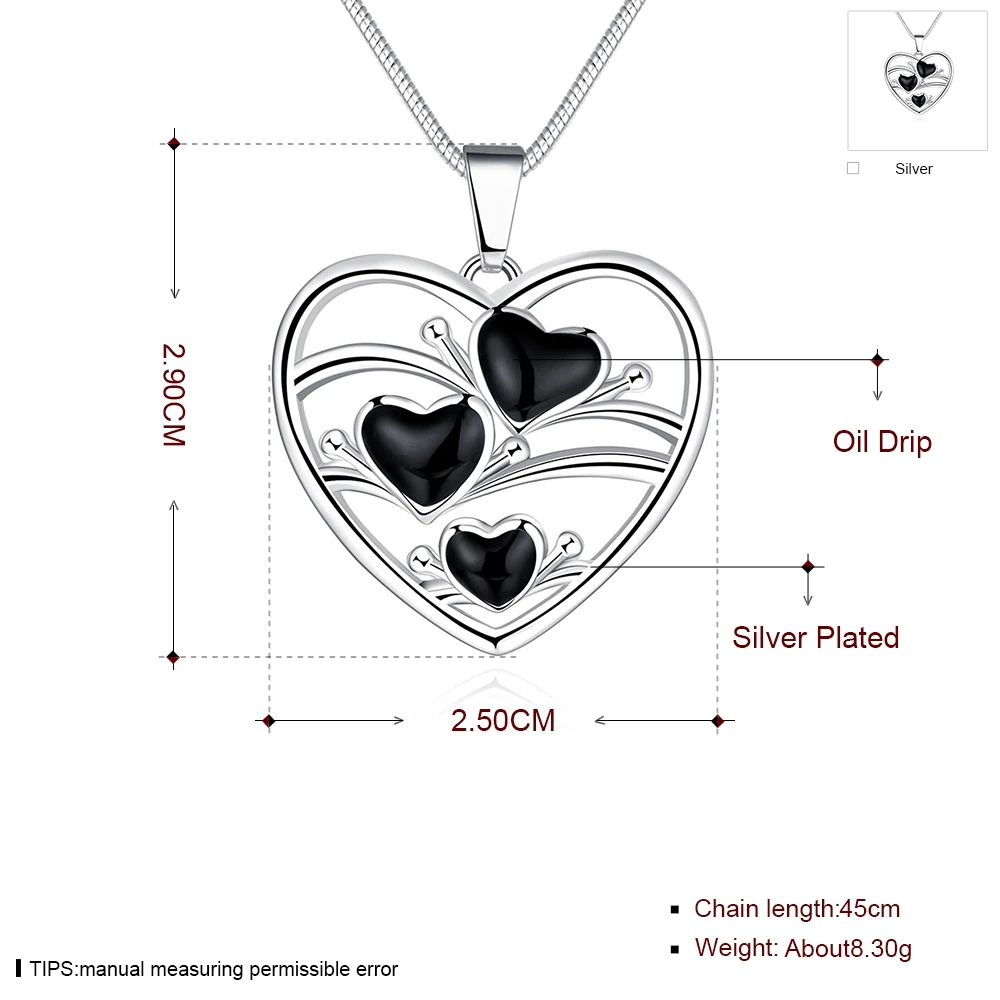 2017 heart smooth bright baking finish sd003# silver plated women necklaces | Украшения и аксессуары
